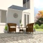 Tenda da Sole Retrattile 150x150 cm Blu e Bianco Tenda da Sole Retrattile 150x150 cm Blu e Bianco