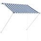 Tenda da Sole Retrattile 150x150 cm Blu e Bianco Tenda da Sole Retrattile 150x150 cm Blu e Bianco
