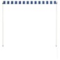 Tenda da Sole Retrattile 150x150 cm Blu e Bianco Tenda da Sole Retrattile 150x150 cm Blu e Bianco