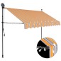 Tenda da Sole Retrattile Manuale con LED 250 cm Gialla e Blu Tenda da Sole Retrattile Manuale con LED 250 cm Gialla e Blu