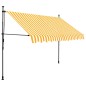 Tenda da Sole Retrattile Manuale LED 300 cm Bianca e Arancione Tenda da Sole Retrattile Manuale LED 300 cm Bianca e Arancione