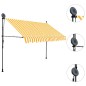 Tenda da Sole Retrattile Manuale LED 300 cm Bianca e Arancione Tenda da Sole Retrattile Manuale LED 300 cm Bianca e Arancione