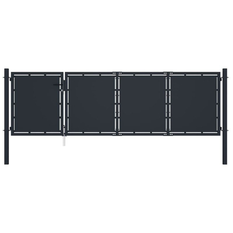 vidaXL Cancello da Giardino in Acciaio 350x100 cm Antracite vidaXL Cancello da Giardino in Acciaio 350x100 cm Antracite