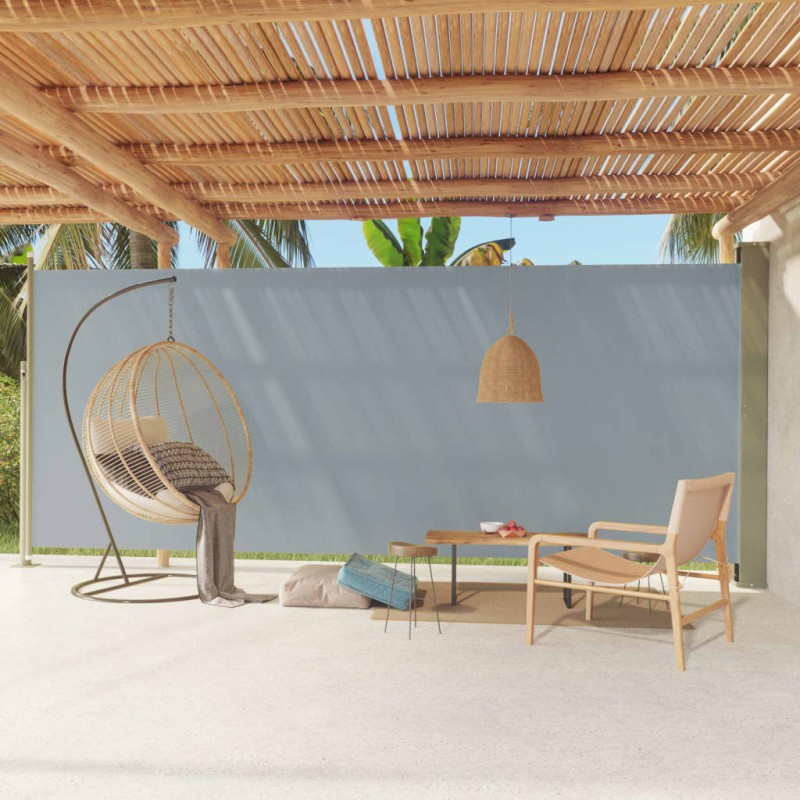 vidaXL Tenda Laterale Retrattile per Patio 220x600 cm Grigia vidaXL Tenda Laterale Retrattile per Patio 220x600 cm Grigia