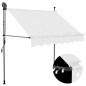Tenda da Sole Retrattile Manuale con LED 200 cm Crema Tenda da Sole Retrattile Manuale con LED 200 cm Crema