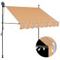 Tenda da Sole Retrattile Manuale con LED 200 cm Gialla e Blu Tenda da Sole Retrattile Manuale con LED 200 cm Gialla e Blu