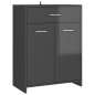 Armadio da Bagno Grigio Lucido 60x33x80 cm in Truciolato