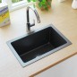 Lavello da Cucina Lavorato a Mano Nero in Acciaio Inox Lavello da Cucina Lavorato a Mano Nero in Acciaio Inox