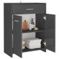 Armadio da Bagno Grigio Lucido 60x33x80 cm in Truciolato