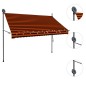 Tenda da Sole Retrattile Manuale LED 250 cm Arancione e Marrone Tenda da Sole Retrattile Manuale LED 250 cm Arancione e Marrone
