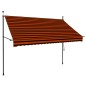 Tenda da Sole Retrattile Manuale LED 250 cm Arancione e Marrone Tenda da Sole Retrattile Manuale LED 250 cm Arancione e Marrone