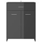 Armadio da Bagno Grigio Lucido 60x33x80 cm in Truciolato