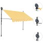 Tenda da Sole Retrattile Manuale LED 250 cm Bianca e Arancione Tenda da Sole Retrattile Manuale LED 250 cm Bianca e Arancione