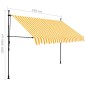 Tenda da Sole Retrattile Manuale LED 250 cm Bianca e Arancione Tenda da Sole Retrattile Manuale LED 250 cm Bianca e Arancione