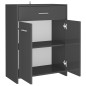 Armadio da Bagno Grigio Lucido 60x33x80 cm in Truciolato