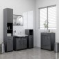 Armadio da Bagno Grigio Lucido 60x33x80 cm in Truciolato