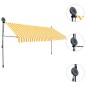 vidaXL Tenda da Sole Retrattile Manuale LED 350 cm Bianca e Arancione vidaXL Tenda da Sole Retrattile Manuale LED 350 cm Bianca e Arancione