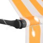 vidaXL Tenda da Sole Retrattile Manuale LED 350 cm Bianca e Arancione vidaXL Tenda da Sole Retrattile Manuale LED 350 cm Bianca e Arancione