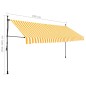 vidaXL Tenda da Sole Retrattile Manuale LED 350 cm Bianca e Arancione vidaXL Tenda da Sole Retrattile Manuale LED 350 cm Bianca e Arancione
