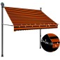 Tenda da Sole Retrattile Manuale LED 200 cm Arancione e Marrone Tenda da Sole Retrattile Manuale LED 200 cm Arancione e Marrone