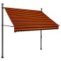 Tenda da Sole Retrattile Manuale LED 200 cm Arancione e Marrone Tenda da Sole Retrattile Manuale LED 200 cm Arancione e Marrone
