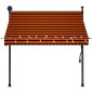 Tenda da Sole Retrattile Manuale LED 200 cm Arancione e Marrone Tenda da Sole Retrattile Manuale LED 200 cm Arancione e Marrone