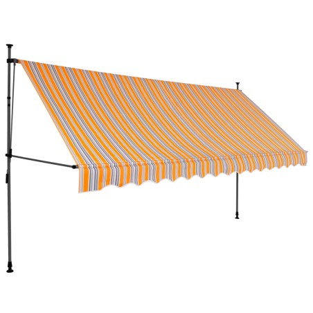 vidaXL Tenda da Sole Retrattile Manuale con LED 350 cm Gialla e Blu