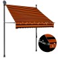 Tenda da Sole Retrattile Manuale LED 150 cm Arancione e Marrone Tenda da Sole Retrattile Manuale LED 150 cm Arancione e Marrone