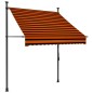 Tenda da Sole Retrattile Manuale LED 150 cm Arancione e Marrone Tenda da Sole Retrattile Manuale LED 150 cm Arancione e Marrone
