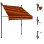 Tenda da Sole Retrattile Manuale LED 150 cm Arancione e Marrone Tenda da Sole Retrattile Manuale LED 150 cm Arancione e Marrone