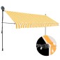 Tenda da Sole Retrattile Manuale LED 400 cm Bianca e Arancione Tenda da Sole Retrattile Manuale LED 400 cm Bianca e Arancione