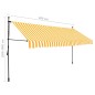 Tenda da Sole Retrattile Manuale LED 400 cm Bianca e Arancione Tenda da Sole Retrattile Manuale LED 400 cm Bianca e Arancione