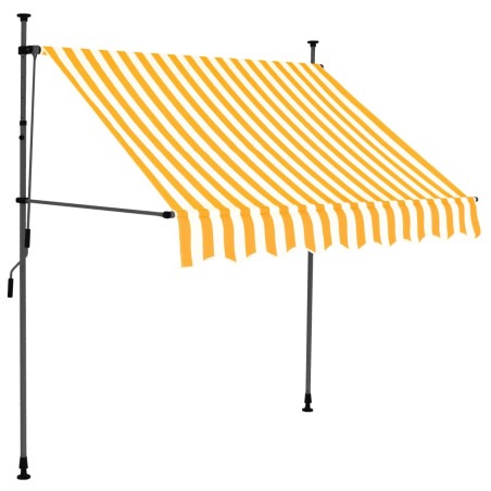vidaXL Tenda da Sole Retrattile Manuale LED 150 cm Bianca e Arancione