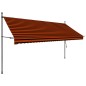 Tenda da Sole Retrattile Manuale LED 350 cm Arancione e Marrone Tenda da Sole Retrattile Manuale LED 350 cm Arancione e Marrone