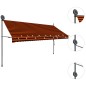 Tenda da Sole Retrattile Manuale LED 350 cm Arancione e Marrone Tenda da Sole Retrattile Manuale LED 350 cm Arancione e Marrone
