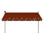 Tenda da Sole Retrattile Manuale LED 350 cm Arancione e Marrone Tenda da Sole Retrattile Manuale LED 350 cm Arancione e Marrone