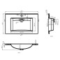 Lavabo da Incasso 750x460x130 mm in SMC Bianco Lavabo da Incasso 750x460x130 mm in SMC Bianco
