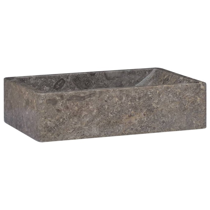 vidaXL Lavello 45x30x12 cm Marmo Lucido Grigio 