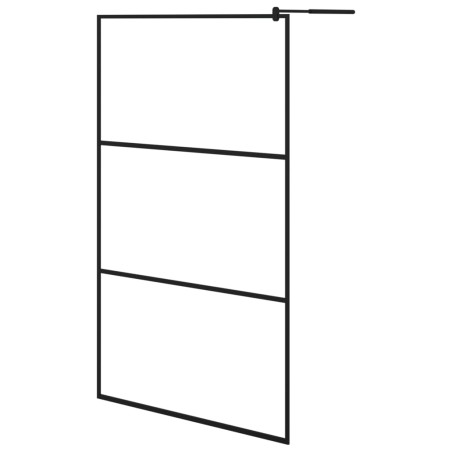 Parete Doccia Walk-in in Vetro Trasparente ESG Nera 115x195 cm