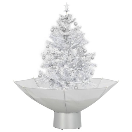 vidaXL Albero di Natale con Neve e Base a Ombrellone Bianco 75 cm