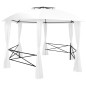 Gazebo da Giardino con Tende 360x312x265 cm Bianco 180 g/m²