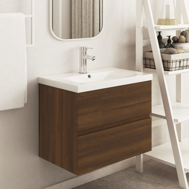 Mobile Lavabo Rovere Marrone 60x38,5x45 cm in Legno Multistrato Mobile Lavabo Rovere Marrone 60x38,5x45 cm in Legno Multistrato