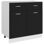 Armadio con Cassetto Nero 80x46x81,5 cm in Truciolato Armadio con Cassetto Nero 80x46x81,5 cm in Truciolato