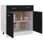 Armadio con Cassetto Nero 80x46x81,5 cm in Truciolato Armadio con Cassetto Nero 80x46x81,5 cm in Truciolato