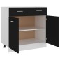 Armadio con Cassetto Nero 80x46x81,5 cm in Truciolato Armadio con Cassetto Nero 80x46x81,5 cm in Truciolato