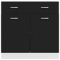 Armadio con Cassetto Nero 80x46x81,5 cm in Truciolato Armadio con Cassetto Nero 80x46x81,5 cm in Truciolato