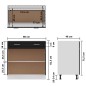 Armadio con Cassetto Nero 80x46x81,5 cm in Truciolato Armadio con Cassetto Nero 80x46x81,5 cm in Truciolato
