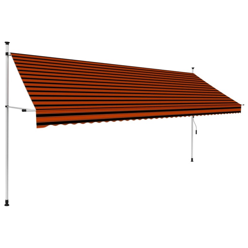 Tenda da Sole Retrattile Manuale 400 cm Arancione e Marrone Tenda da Sole Retrattile Manuale 400 cm Arancione e Marrone