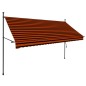 Tenda da Sole Retrattile Manuale LED 300 cm Arancione e Marrone Tenda da Sole Retrattile Manuale LED 300 cm Arancione e Marrone