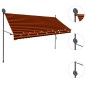Tenda da Sole Retrattile Manuale LED 300 cm Arancione e Marrone Tenda da Sole Retrattile Manuale LED 300 cm Arancione e Marrone